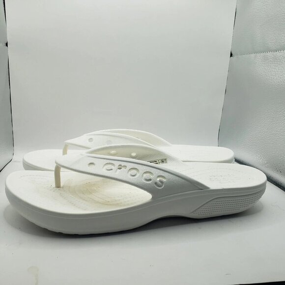 Crocs Men's Sandals Baya II Flip Flop Size 11 All White 208192 100 - Picture 3 of 7